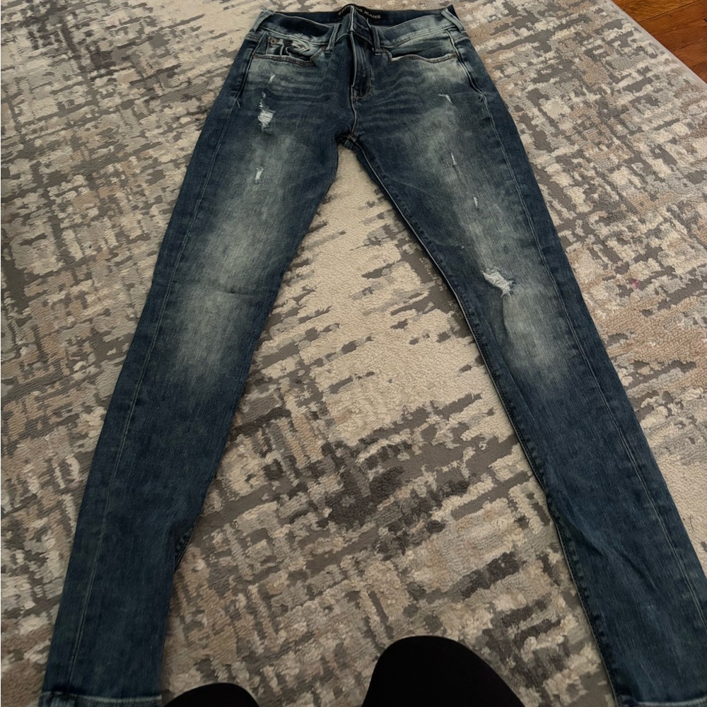 Express Dark Blue Distressed Women Jeans